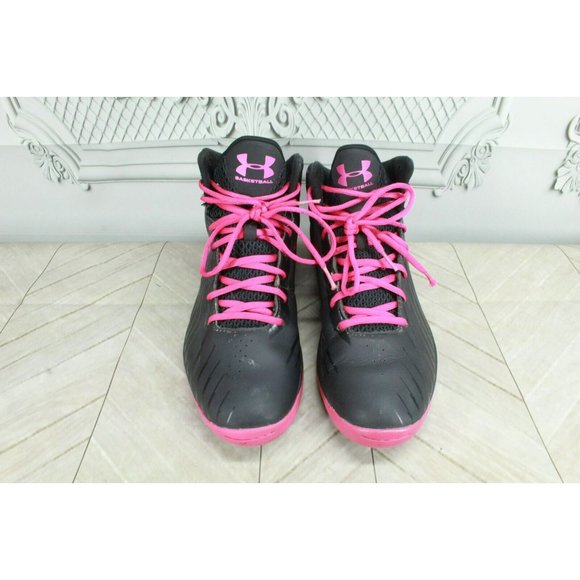 Under Armour Black Leather Lace-up High Top Athletic Sneaker Shoes Size 10 - Picture 5 of 8